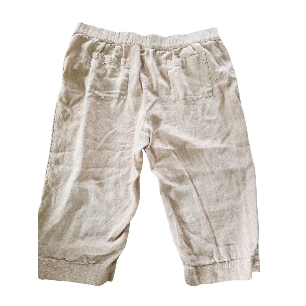 J. JILL Pure Jill Linen‎ Cropped Pants Womens 3X Elastic Waist Casual Pockets - Picture 6 of 10